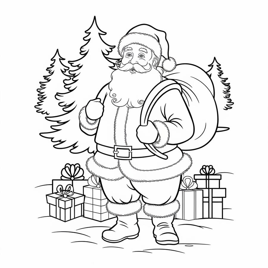 Santa with gift bag