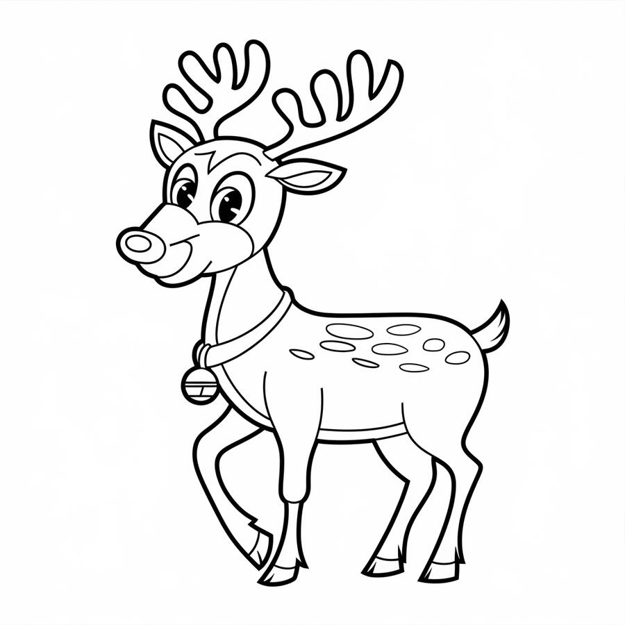 Rudolph the red nose reindeer coloring page