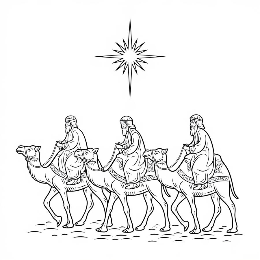 three wise men coloring page